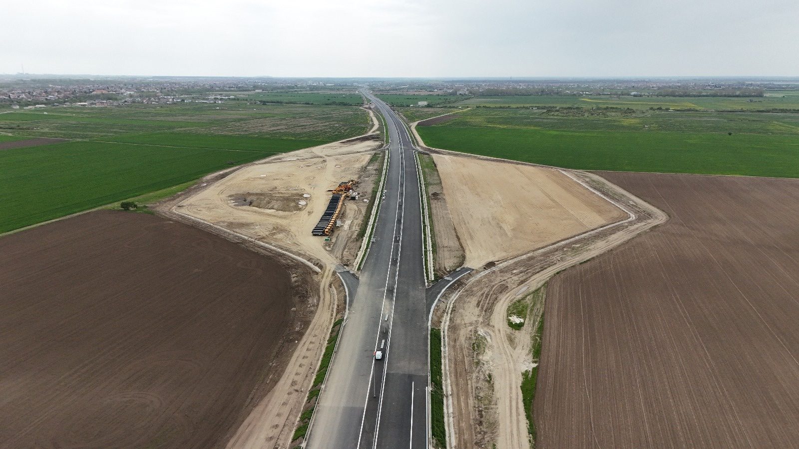 Aerial view of a junction on the A0 South Lot 3 section