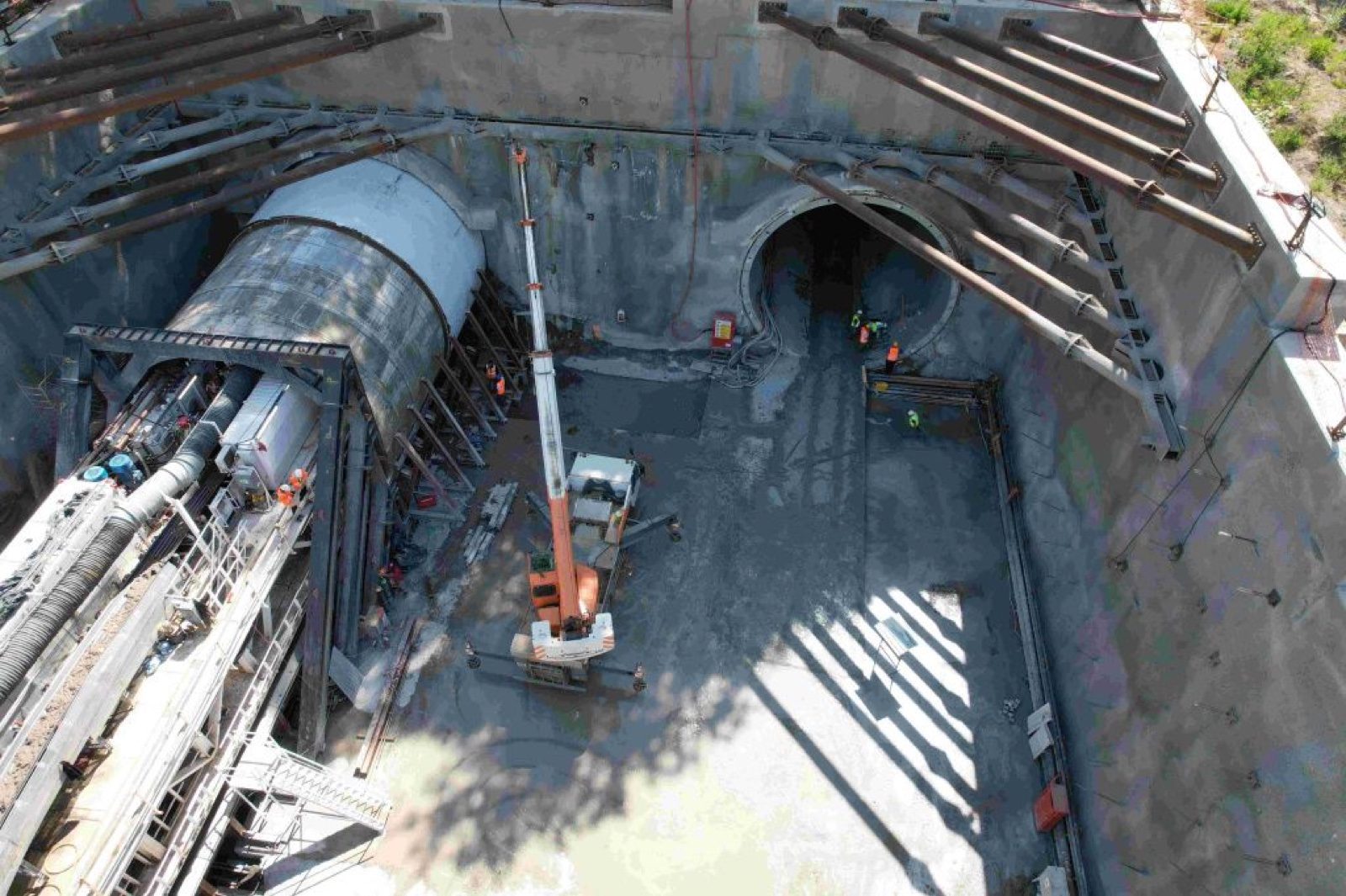 Excavation works at the tunnel portal